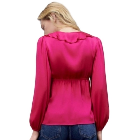 ZARA Ruffled Blouse Small - Picture 4 of 7